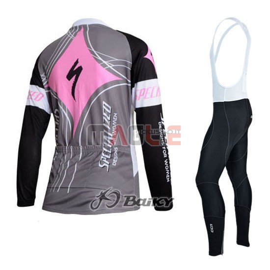 Donne Maglia Specialized manica lunga 2011 fuxia e grigio