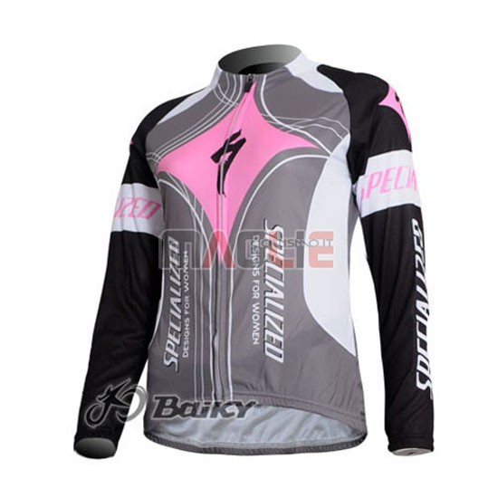 Donne Maglia Specialized manica lunga 2011 fuxia e grigio