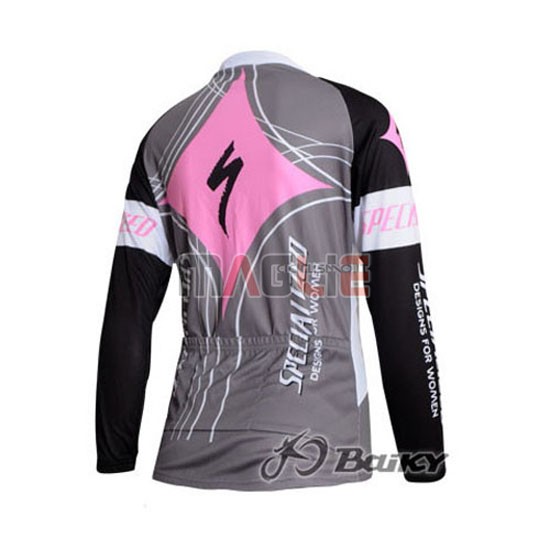 Donne Maglia Specialized manica lunga 2011 fuxia e grigio