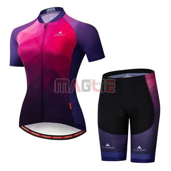 Maglia Donne Miloto Manica Corta 2019 Viola Rosa - Clicca l'immagine per chiudere