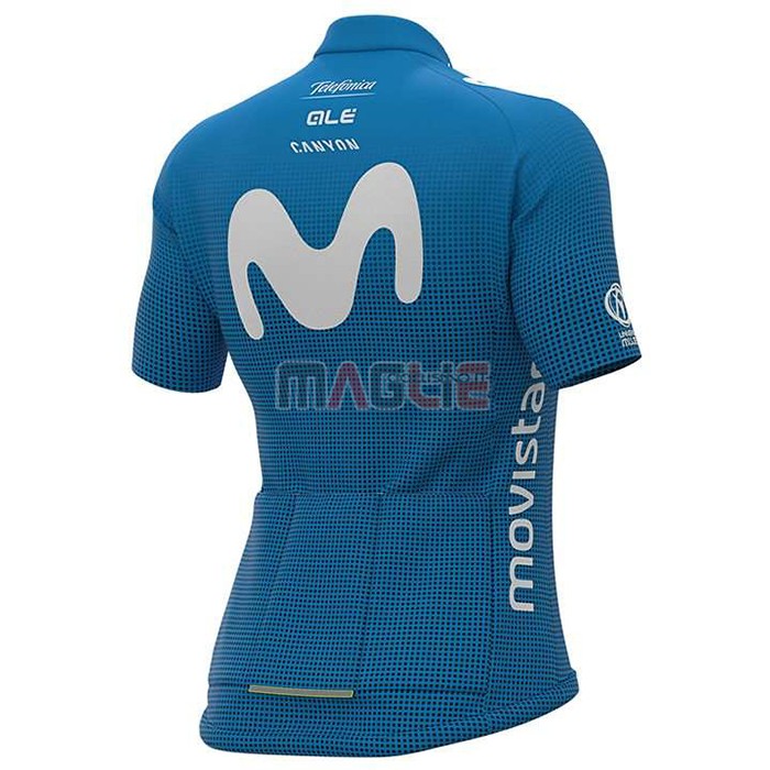 Maglia Donne Movistar Manica Corta 2020 Bianco Blu