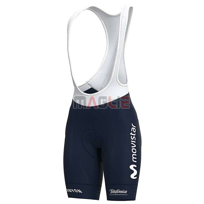 Maglia Donne Movistar Manica Corta 2020 Bianco Blu