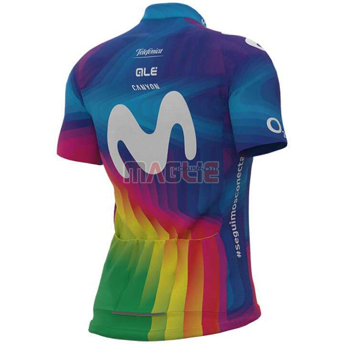 Maglia Donne Movistar Manica Corta 2020 Multicolore