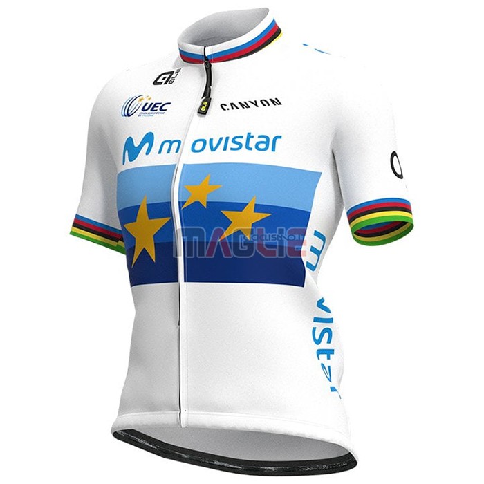 Maglia Donne Movistar Manica Corta 2021 Campione Europa