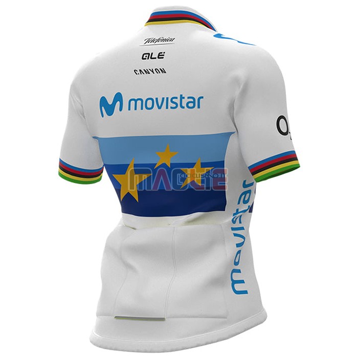 Maglia Donne Movistar Manica Corta 2021 Campione Europa