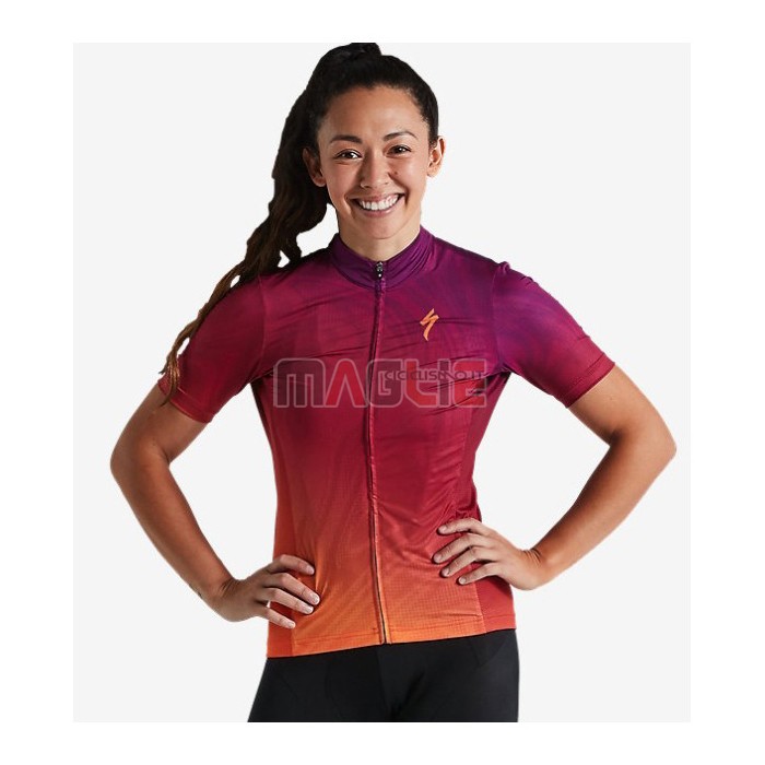 Maglia Donne Specialized Manica Corta 2021 Rosso Arancione