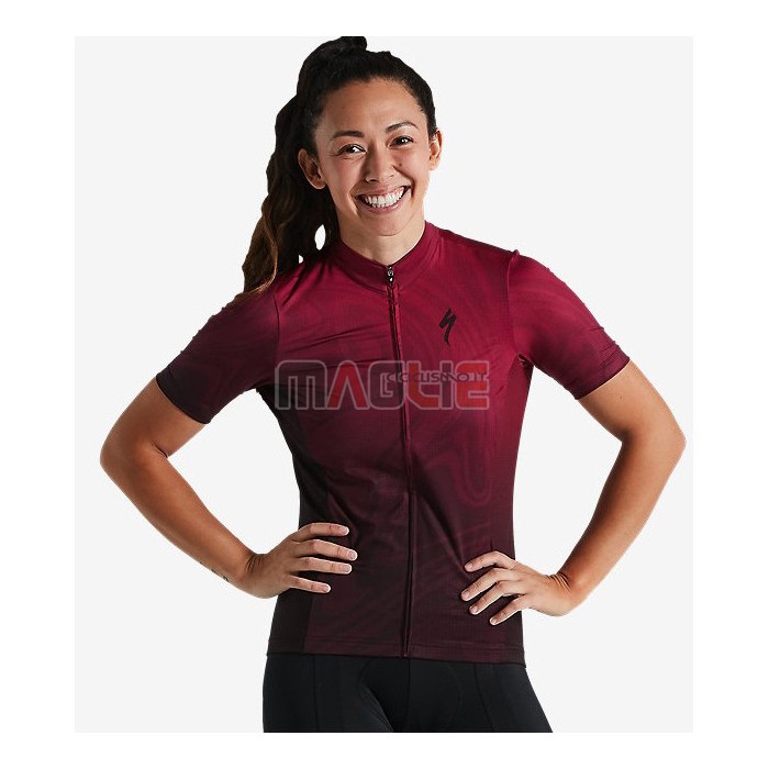 Maglia Donne Specialized Manica Corta 2021 Rosso Nero