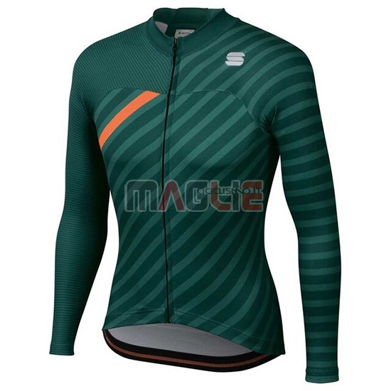 Maglia Donne Sportful Manica Lunga 2020 Verde Arancione