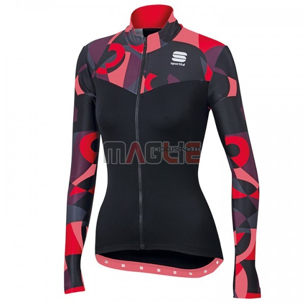 Maglia Sportful Primavera Manica Lunga 2017 Nero e Rosso