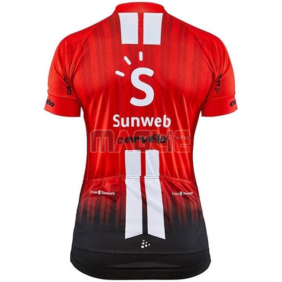 Maglia Donne Sunweb Manica Corta 2019 Arancione Bianco