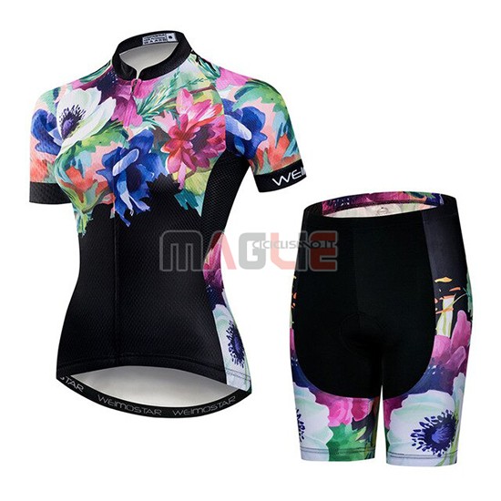 Maglia Donne Weimostar Manica Corta 2019 Nero Verde Rosa