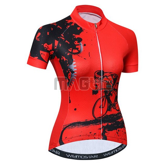 Maglia Donne Weimostar Manica Corta 2019 Rosso - Clicca l'immagine per chiudere