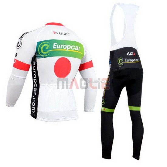 Maglia Europcar manica lunga 2014 bianco e rosso