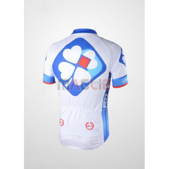 Maglia FDJ manica corta 2010 bianco e azzurro