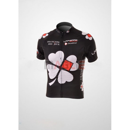 Maglia FDJ manica corta 2010 bianco e nero