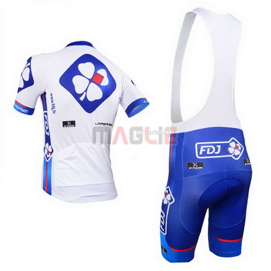 Maglia FDJ manica corta 2013 bianco e celeste