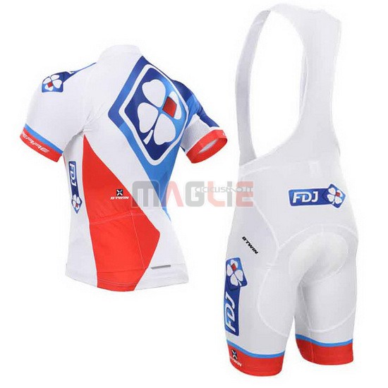 Maglia FDJ manica corta 2015 bianco e blu - Clicca l'immagine per chiudere