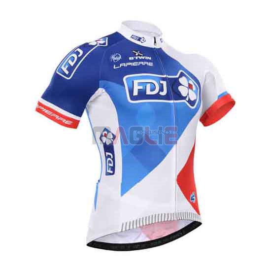 Maglia FDJ manica corta 2015 bianco e blu - Clicca l'immagine per chiudere