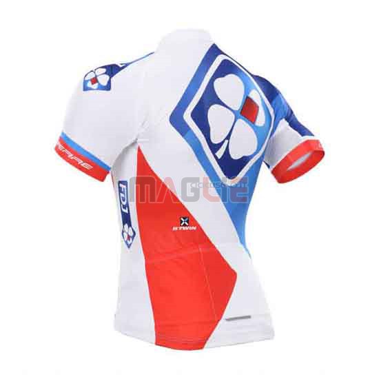 Maglia FDJ manica corta 2015 bianco e blu