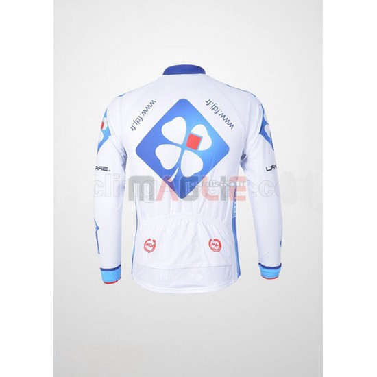 Maglia FDJ manica lunga 2010 bianco e celeste