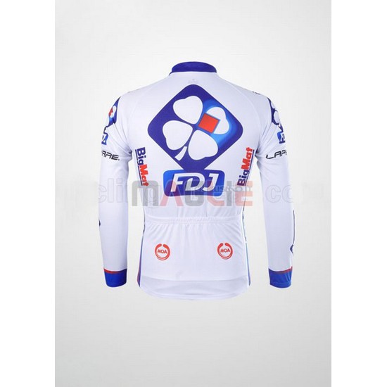 Maglia FDJ manica lunga 2012 bianco e celeste