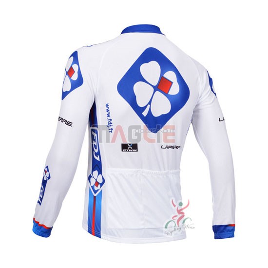 Maglia FDJ manica lunga 2013 bianco e celeste