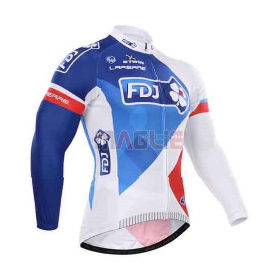 Maglia FDJ manica lunga 2015 bianco e blu - Clicca l'immagine per chiudere