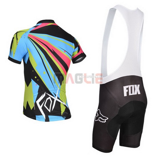 Maglia Fox manica corta 2014 celeste e nero