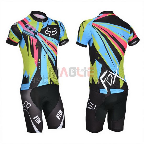 Maglia Fox manica corta 2014 celeste e nero