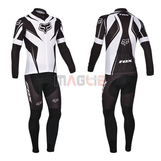 Maglia Fox manica lunga 2013 bianco e nero