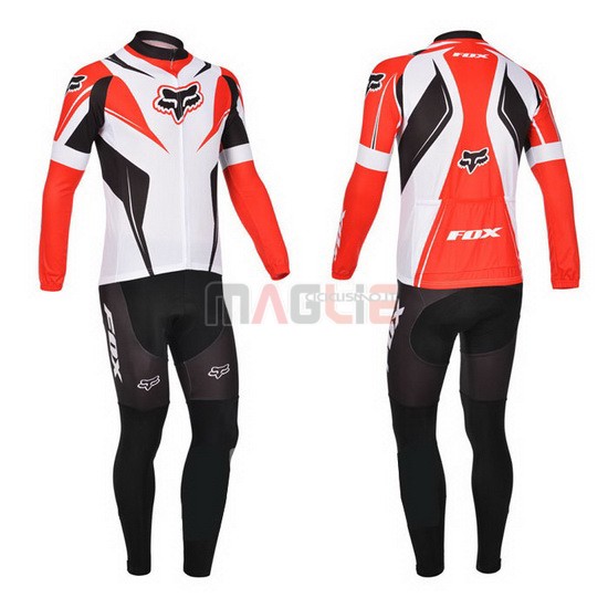 Maglia Fox manica lunga 2013 bianco e rosso