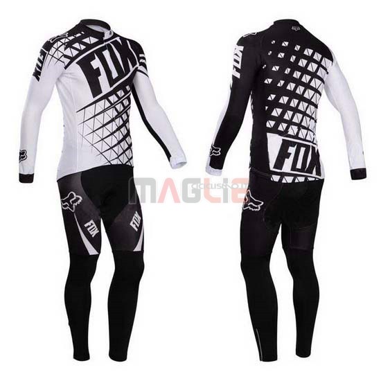 Maglia Fox manica lunga 2014 bianco e nero