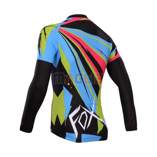 Maglia Fox manica lunga 2014 celeste e nero