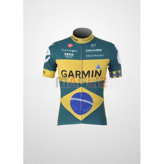 Maglia Garmin manica corta 2011 giallo e verde