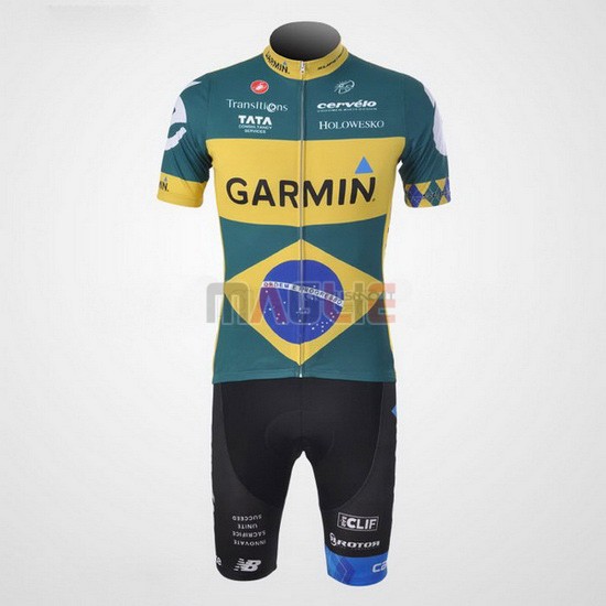 Maglia Garmin manica corta 2011 giallo e verde