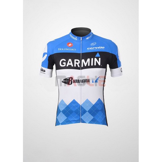 Maglia Garmin manica corta 2012 bianco e celeste