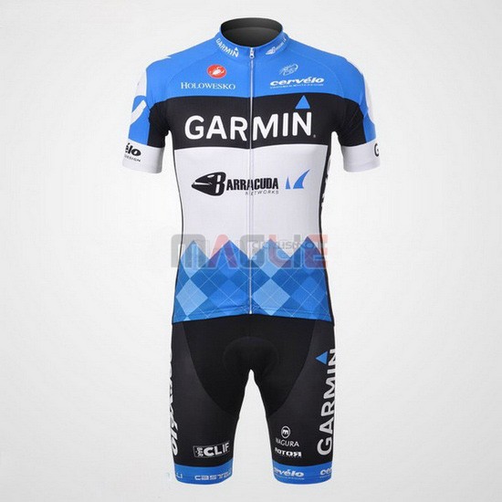 Maglia Garmin manica corta 2012 bianco e celeste