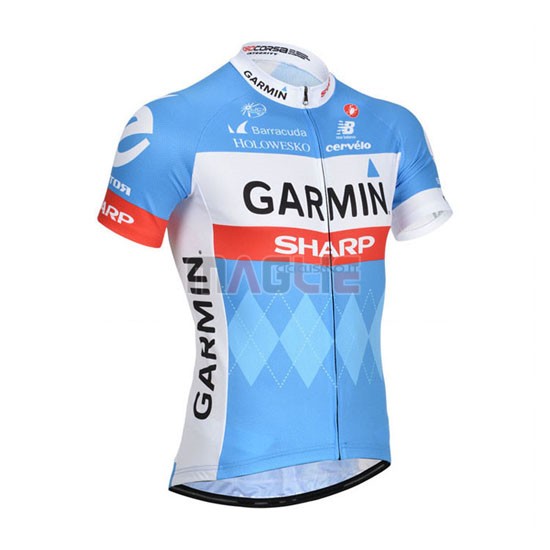 Maglia Garmin manica corta 2014 azzurro e bianco