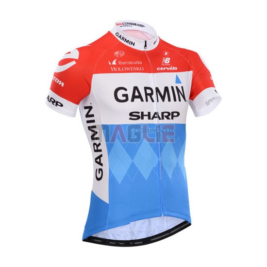 Maglia Garmin manica corta 2014 rossso e bianco