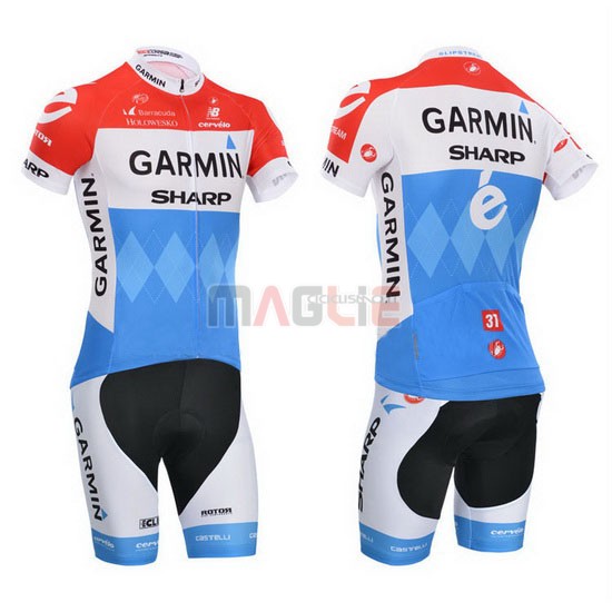 Maglia Garmin manica corta 2014 rossso e bianco