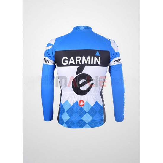 Maglia Garmin manica lunga 2012 bianco e celeste