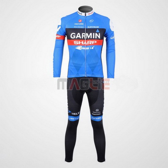 Maglia Garmin manica lunga 2012 celeste