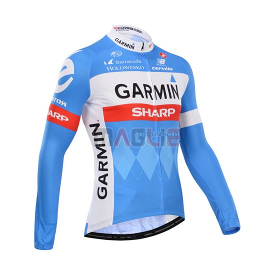 Maglia Garmin manica lunga 2014 azzurro e bianco