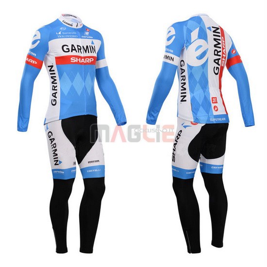 Maglia Garmin manica lunga 2014 azzurro e bianco - Clicca l'immagine per chiudere