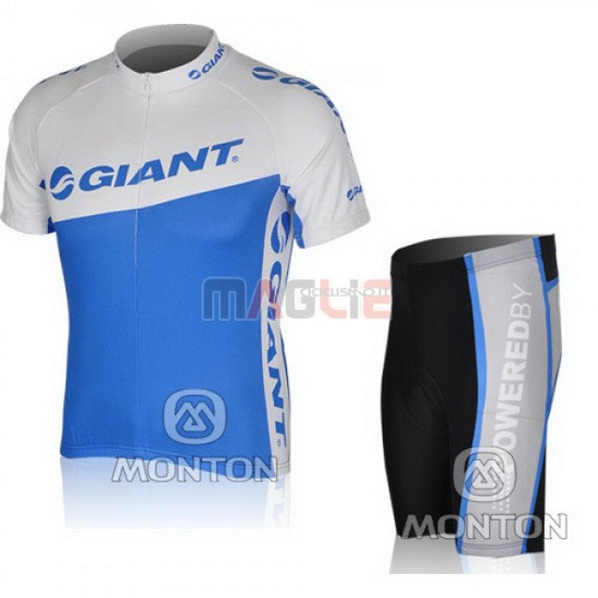 Maglia Giant manica corta 2010 bianco e celeste