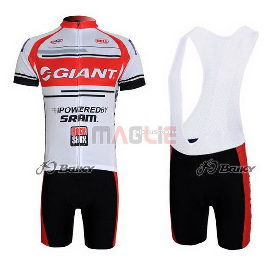 Maglia Giant manica corta 2011 bianco e rosso