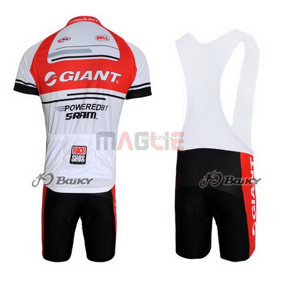 Maglia Giant manica corta 2011 bianco e rosso