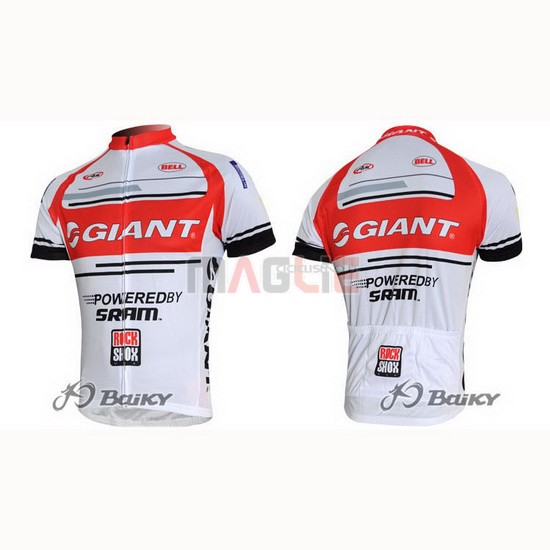 Maglia Giant manica corta 2011 bianco e rosso