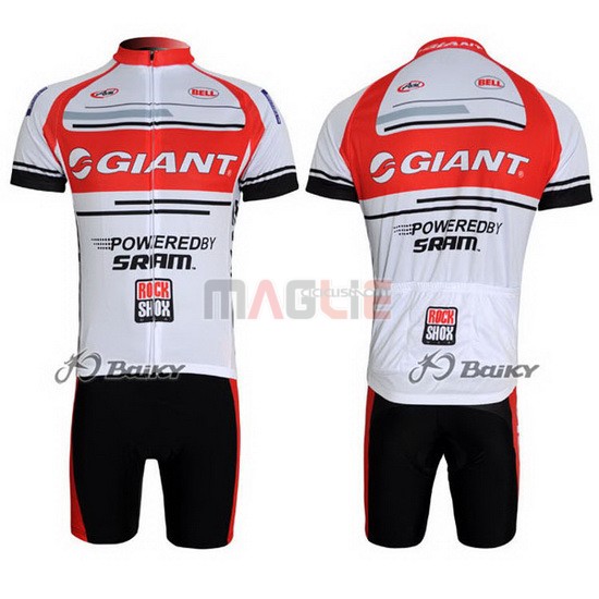 Maglia Giant manica corta 2011 bianco e rosso