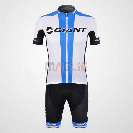 Maglia Giant manica corta 2012 bianco e celeste